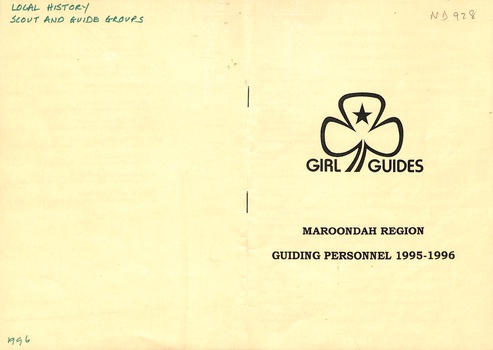 Girl Guides: Maroondah Region.  