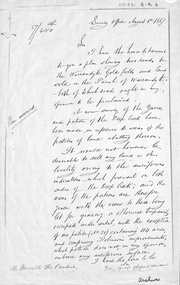 Letter from Survey Office dated 1 August 1857 referring to auriferous indications on each side of Deep Creek.