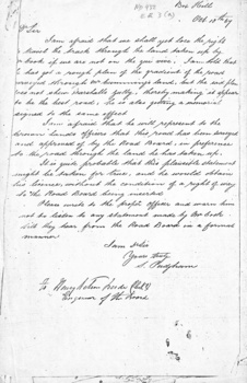Letter from S. Padgham to Road Board Engineer dated 10 October 1867 