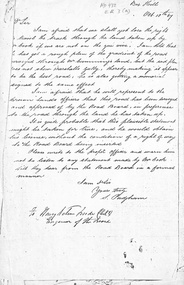 Letter from S. Padgham to Road Board Engineer dated 10 October 1867 