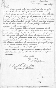 Letter from S. Padgham to Road Board Engineer dated 10 October 1867 