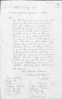 Request from 'Residents of Ringwood' to President of Board of Lands & Works