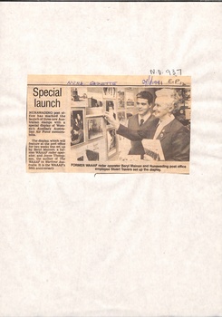 Article in Nunawading Gazette about a display at Nunawading Post Office of Women's Auxiliary Australian Air Force memorabilia