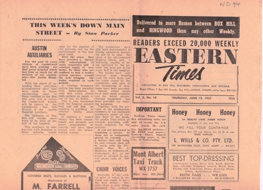 Newspaper, This week down Main Street, 1/06/1957 12:00:00 AM