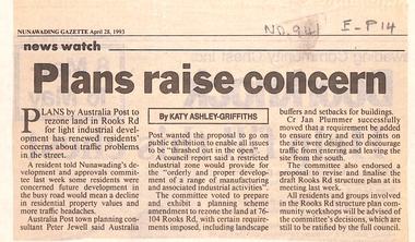 Plans by Australia Post to rezone land in Rooks Road to light industrial development.