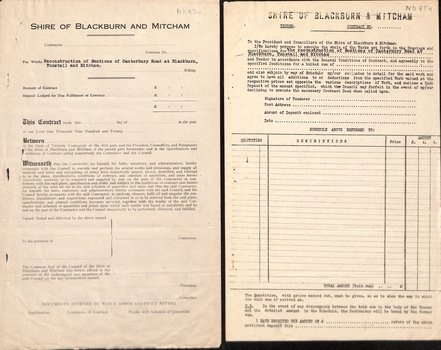 Shire of Blackburn and Mitcham specification and standard for reconstruction of sections of Canterbury Road at Blackburn 