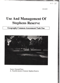 Article, Stephens Reserve