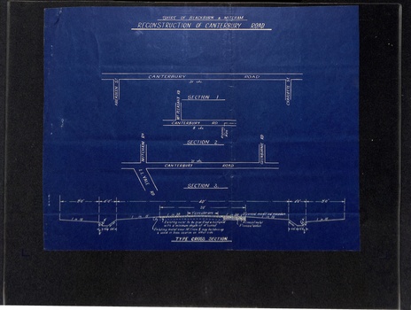 Documents concerning Reconstruction of sections of Canterbury Road at Blackburn
