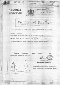 Certificate of Title Vol 8213, Fol 643 (Photocopy) Lot 10 on Plan of Subdivision No 44073 (No 11) Edgerton Road, Mitcham. 