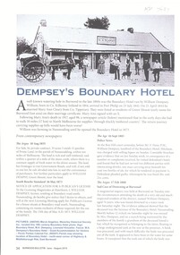 Article, Dempsey's Boundary Hotel, 1873