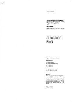 Mitcham Strategy Plan 2008, front page