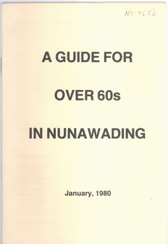 A guide for over 60's booklet