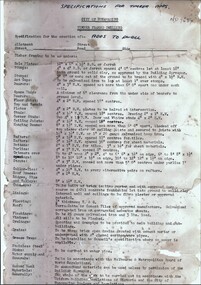 Document, Council Specifications for Timber Dwelling, 1982?