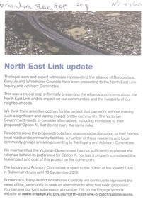 Article, North East Link Update, 2019