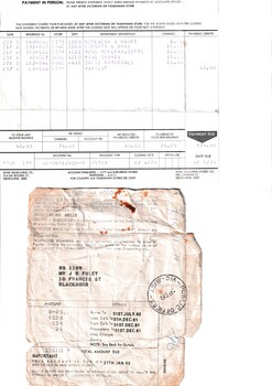 Jack Foley Household Receipts - Myer, Telephone
