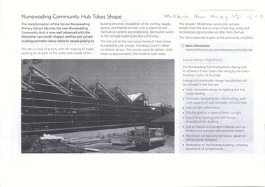 Article, Nunawading Community Hub, 2019