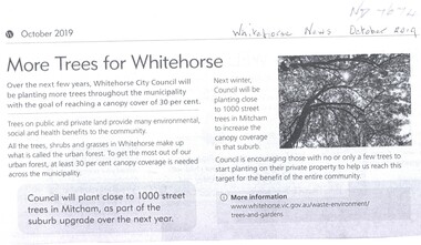 Article, More Trees For Whitehorse, 2019