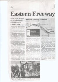 Article, Eastern Freeway To Be Tunnelled, 2000