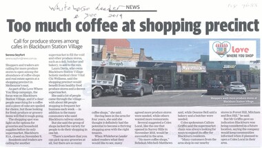 Blackburn Village Shopping Centre now has a glut of Coffee Shops and Real Estate Agents 