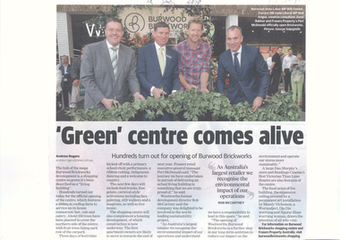 Article, 'Green' Centre Comes Alive, 09/12/2019