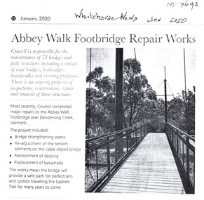 Article, Abbey Walk Footbridge Repairs, Jan 2020