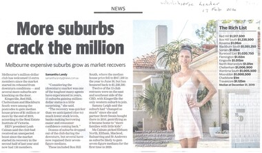 Article, Blackburn South Million Dollar Suburb, 17/02/2020