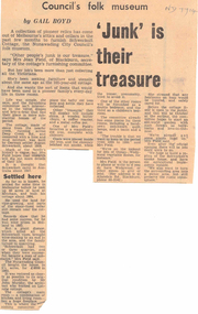 Article, Boyd, Gail, Council's Folk Museum, 1965