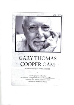Funeral Order of Service for Gary Cooper OAM.
