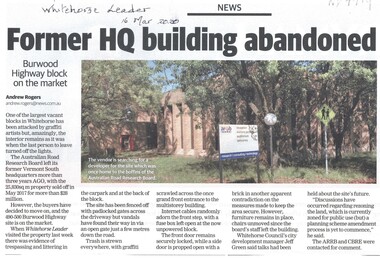 Article, Australian Road Research Board, 2020