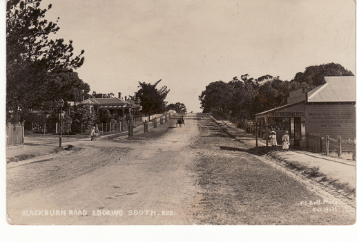 Black and white postcard  and large photograph of old scene of Blackburn looking south.  