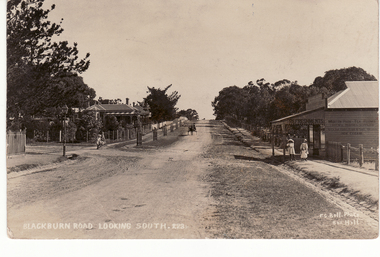 Black and white postcard  and large photograph of old scene of Blackburn looking south.  