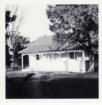 Black and white photo of cottage in grounds of Adult Deaf and Dumb Home in Central Road, Blackburn.  