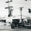 Black and white photo of entrance to Migrant Hostel, Rooks Road,