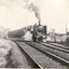 Black and white photo of locomotive K184 on special train passing through Blackburn Railway Gates.