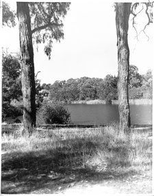 Black and white photo of Blackburn Lake