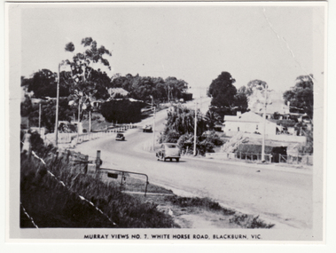 Black and white postcard of Whitehorse Road, Blackburn. Taken 1945.
