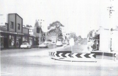  B/W strip photo of Blackburn Road Railway Crossing.