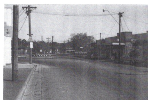 W strip photo of Railway and Blackburn Roads and entrance to Cool Stores.