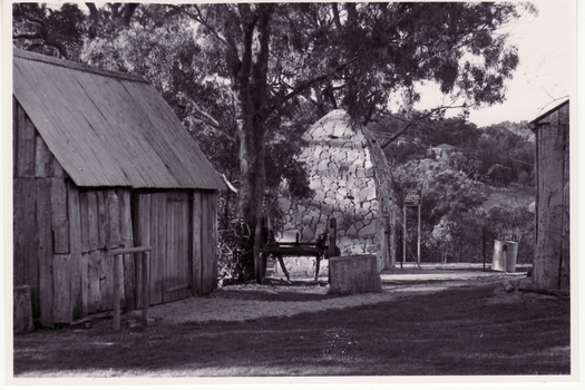 Black and white photo of Smokehouse and Smithy at Schwerkolt Cottage