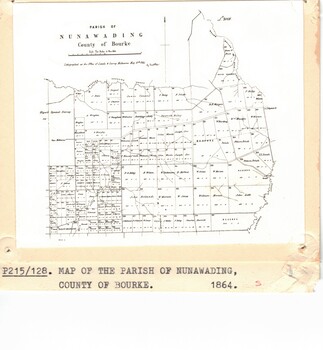 Black and white photo of map of the Parish of Nunawading