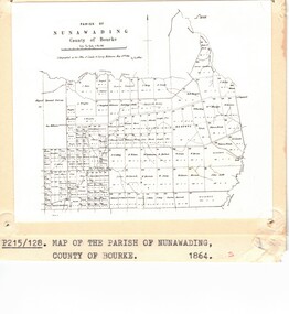 Black and white photo of map of the Parish of Nunawading