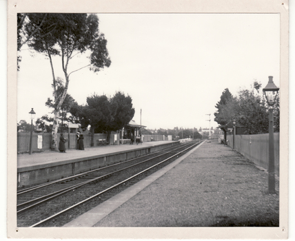 2 copies of black and white photo of Blackburn Railway Station
