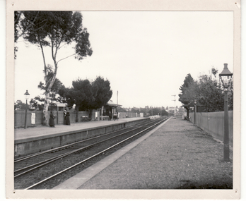 2 copies of black and white photo of Blackburn Railway Station