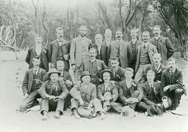 Photograph - Black and white photograph, Tessellated Tile Company 1910 Picnic, 18/03/1905 12:00:00 AM