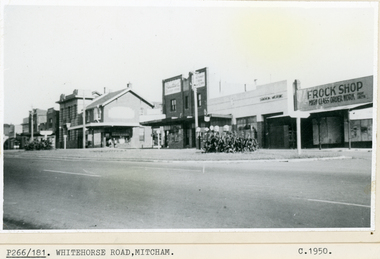 Black and white photo of Shopping Centre in  Whitehorse Road, Mitcham