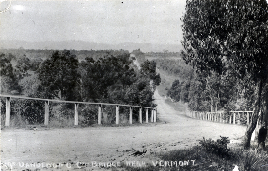 Black and white photograph of Boronia Road Vermont.