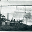 Black and white photo of Australian Tessellated Tile Co. Works c1940 showing siding near from Mitcham Railway Station. 