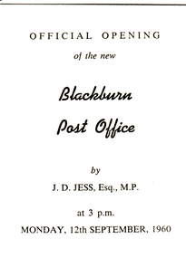 Photograph, Blackburn Post Office, 1/06/1960 12:00:00 AM