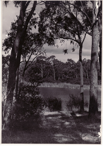 Black and white photo of Blackburn Lake. Photograph taken by Don Perrin for the University Film 'The Wheel' and mentioned in the book 'And So Today'