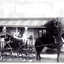 Black and white photo (2 copies) of horse drawn 